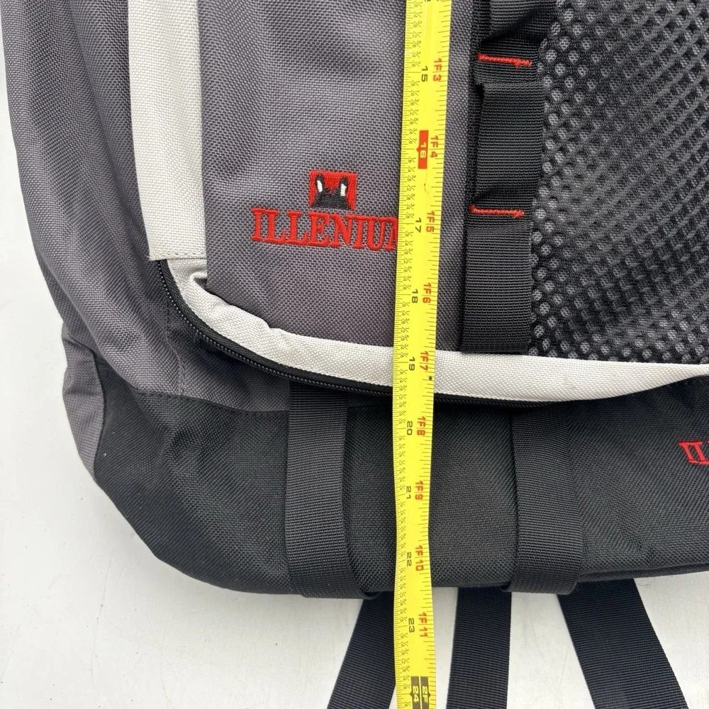 Illenium Hiking Backpack Gray Black Red Travel Camping Laptop Daypack